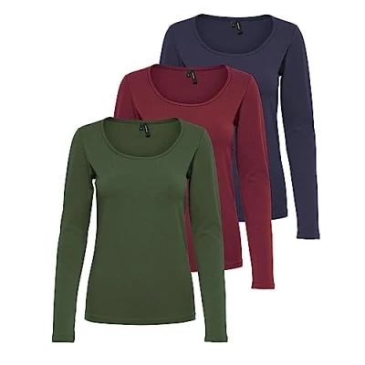 Afbeelding van VERO MODA Vmmaxi My Ls Soft Uneck Ga Noos Damesshirt met lange mouwen, 1 x Night Sky, Royal Port, Rifle Green