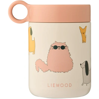 Afbeelding van Liewood rvs thermos containter kiani cats and dogs sandy