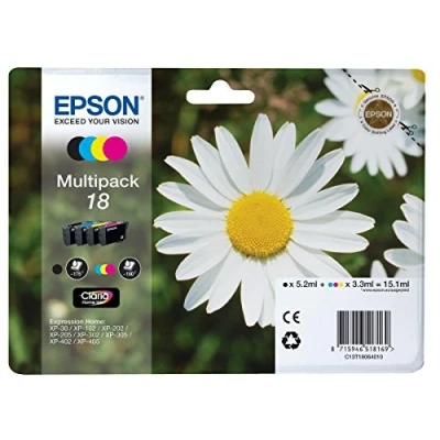 Afbeelding van Epson 18 (C13T18064010) Inktcartridge 4 kleuren Voordeelbundel