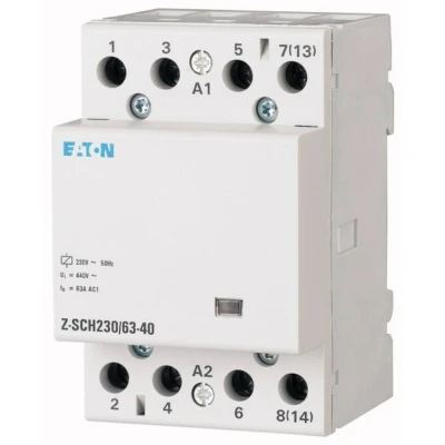 Afbeelding van Eaton Z SCH230/63 22 Installatiezekeringautomaat Nominale spanning: 230 V, 240 V Schakelstroom (max.): 63 A 2x NO, NC 1 stuk(s)