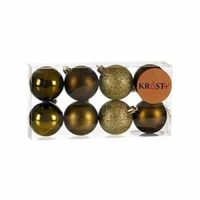 Afbeelding van Set kerstballen Groen Plastic 5 x 6 cm (12 Stuks)
