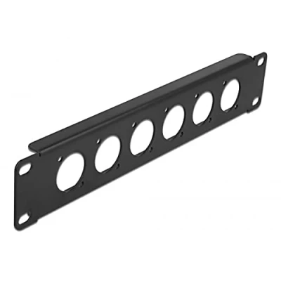 Afbeelding van 10 D type patchpanel 6 poorts zwart