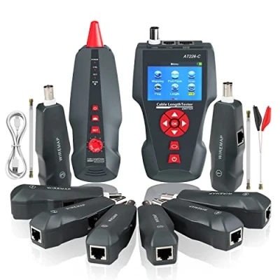 Afbeelding van Kolsol AT226 C netwerkkabeltester met lcd display, kabeltester Rj45, RJ11, BNC, PING/POE elektrische kabelplotter 8 telefoonlijnidentificatie NF 8601W