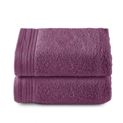 Afbeelding van Top Towel Set van 2 badhanddoeken 100% gekamd katoen 600 g/m² Afmetingen 100 x 50 cm Aubergine