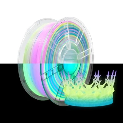 Afbeelding van iBOSS PLA+ filament, 1,75 mm ± 0,02 mm, Glow In The Dark 3D printerfilament, 1 kg, kleurrijk lichtfilament, geschikt voor de meeste FDM printers, Phantom Light