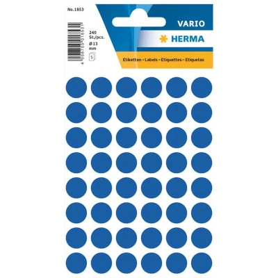 Afbeelding van HERMA Etiket 1853 rond 13mm donkerblauw 240stuks