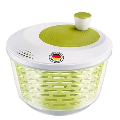Image de Westmark Essoreuse à Salade, Capacité : 4,4 L, ø 23,5 cm, Plastique, Sans BPA, Spinderella, Couleur: Transparent/Blanc/Vert, 2430224A