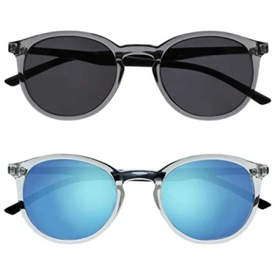 Afbeelding van Opulize Met Pack 2 Grote Mannen Vrouwen Grijs Transparant Zwart Wapens Lezers Zon UV400 SS60 7C +0,00
