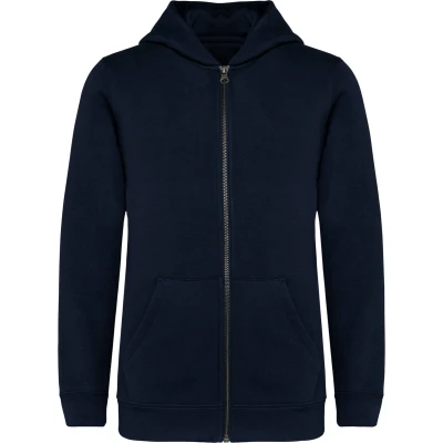 Afbeelding van Native Spirit Ecologische kindersweater met rits en capuchon NS405 Navy Blue
