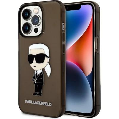 Afbeelding van Karl Lagerfeld KLHCP14LHNIKTCK iPhone 14 Pro 6.1 zwart/zwart hardcase Ikonik