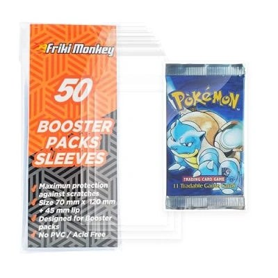 Afbeelding van Kaartenhoezen voor Pokémon Booster Pack, boostermouwen, mouwen enveloppen 70 x 120 mm, enveloppen, beschermende 50 stuks
