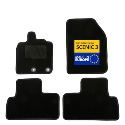 Afbeelding van DBS Automatten op maat gemaakt voor Scenic 3 (2009 2016) met bevestigingsclips antislip vloermatten auto 4 stuks