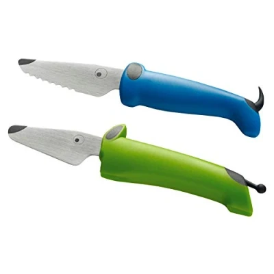 Afbeelding van RIKON Kinderkitchen messenset 2 delig, groen/blauw,