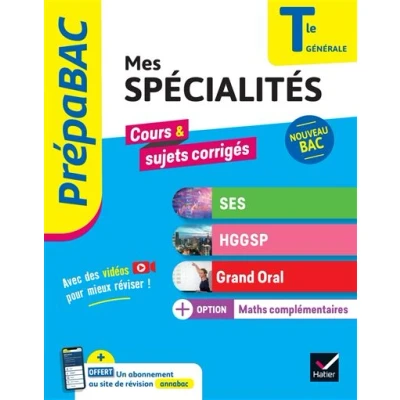 Image de Prépabac Mes spécialités SES, HGGSP, Grand Oral &amp; Maths complémentaires Tle Bac 2025