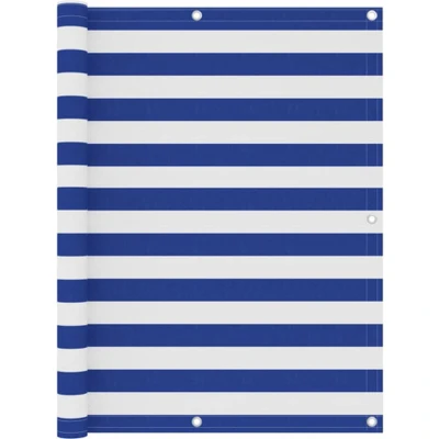 Afbeelding van Balkonscherm 120x300 cm oxford stof wit en blauw