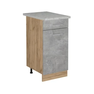 Afbeelding van Vicco Keukenonderkast R Line, Beton/Krachtige eik goud, 40 cm WB Marmer