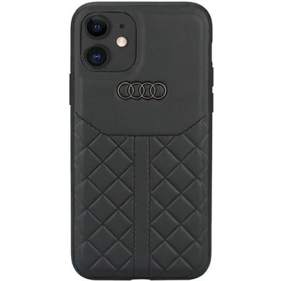 Afbeelding van Audi Genuine Leather Back Case Geschikt voor Apple iPhone 11/XR (6.1&quot;) Zwart
