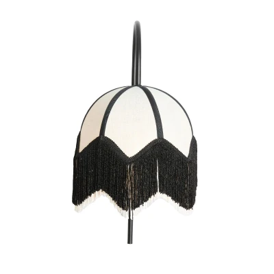 Afbeelding van Light &amp; Living Wandlamp Sulina Linnen Wit/Zwart