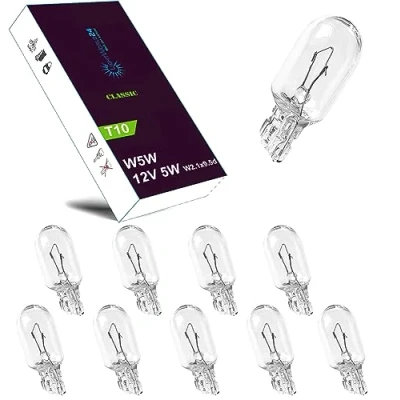 Afbeelding van LIGHTWORLD24 Set van 10 lampen W5W T10 12 V 5 W Watt voor parkeerlicht 2,1 x 9,5D