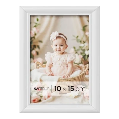 Afbeelding van WOLTU 1 x houten fotolijst Artos stijl, voorkant van glas, 10 15 cm, wit 9401