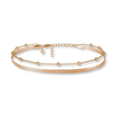 Afbeelding van GD GOOD.designs EST. 2015 enkelbandje voor dames, met meerdere lagen, verstelbaar, slangenketting, voetsieraden in goud, zilver, roségoud, waterdicht, Roestvrij staal