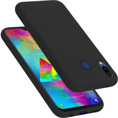 Afbeelding van Cadorabo Hoesje geschikt voor Samsung Galaxy M20 in LIQUID ZWART Beschermhoes gemaakt van flexibel TPU silicone Case Cover