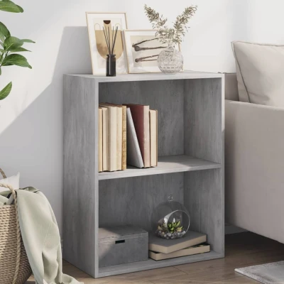 Afbeelding van Boekenkast met 2 schappen 60x30x76,5 cm bewerkt hout betongrijs