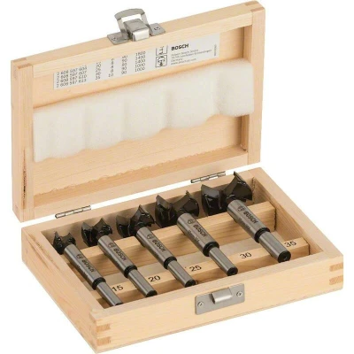 Image de BOSCH 2607018750 set de perceuses d&#039;art à bord dentelé dans un coffret en bois 5 pièces