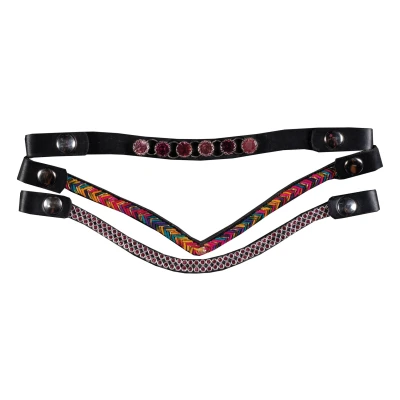 Image de HKM Frontal Hobby Horsing Jeu de 3 Rose