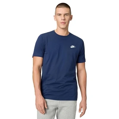 Image de Nike Men&#039;s Short Sleeve T Shirt M Nsw Club Tee, Midnight Navy/White, AR4997 410, S