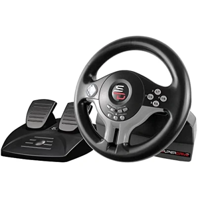 Image de Superdrive SV200 Ensemble volant et pédales filaire pour PC, Sony PlayStation 3, Microsoft Xbox One, 4, 4 Pro, Nintendo Switch, Slim
