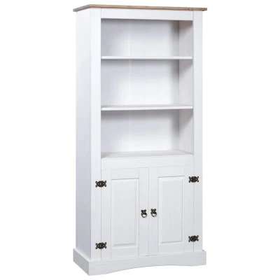 Afbeelding van Wandkast 80x40x170 cm Mexicaans grenenhout Corona stijl wit