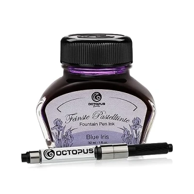 Afbeelding van Octopus Fluids Blue Iris Vulpeninkt in pastelkleuren, inclusief converter, schrijfinkt inkt, paars, 30 ml