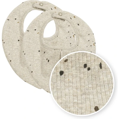 Afbeelding van Meyco Slabber Rib Mini Spot Bandana Sand Melange 2 pack