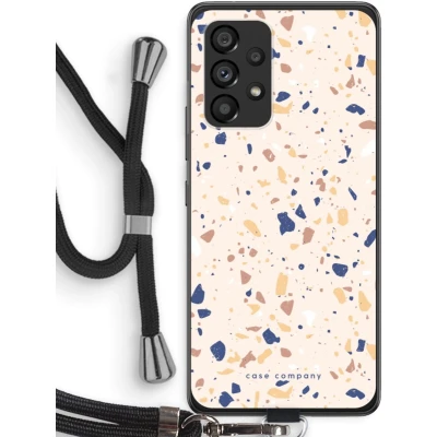 Afbeelding van Case Company® hoesje met Koord geschikt voor Samsung Galaxy A53 5G Terrazzo N23 Telefoonhoesje Zwart Bescherming aan alle Kanten en Over de Schermrand