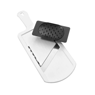 Image de Fackelmann 45331 mandoline à main ajustable avec poussoir blanc