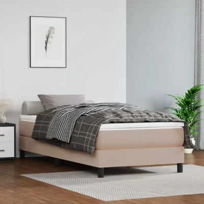 Image de vidaXL Sommier à lattes de lit avec matelas Cappuccino 100x200 cm3141052