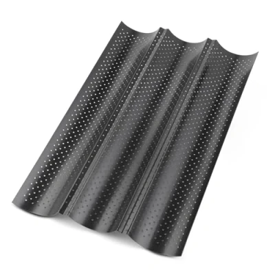 Afbeelding van KITDAHOM Bakvorm voor eetstokjes, bakaccessoires 3 antiaanbaklaag, 38 x 24,5 2,2 cm, zwart