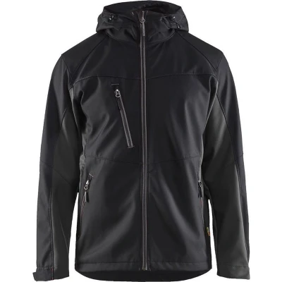 Afbeelding van Blaklader Softshell jack met capuchon 4753 2516 Mannen Zwart/Donkergrijs XL