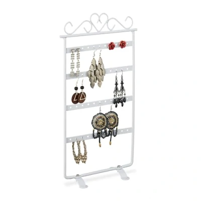 Afbeelding van Relaxdays oorbellenrekje oorbellenhouder oorbellen display sieradenhouder wit