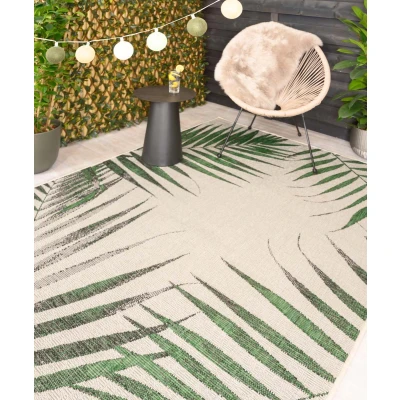 Afbeelding van Buitenkleed Palmbladeren Coastal Cliffs Groen 80x150 Cm