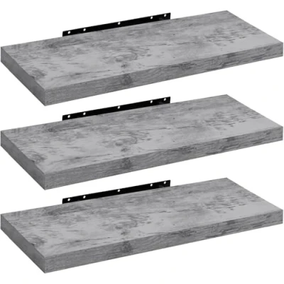Afbeelding van WOLTU RG9368grei 3 Set van zwevende MDF wandplanken, voor woonkamer, keuken, slaapkamer, badkamer enz