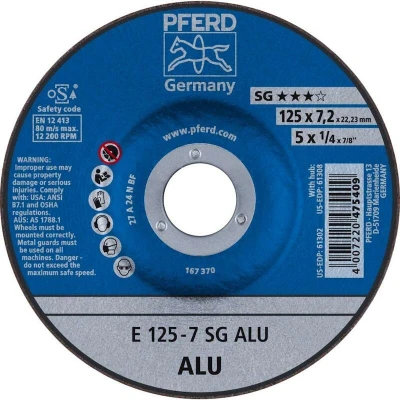 Afbeelding van PFERD 62212622 Sg Alu Afbraamschijf gebogen Diameter 125 mm Boordiameter 22.23 10 stuk(s)