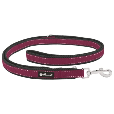 Afbeelding van PETLANDO Outdoor (3 voudig) Verstelbare Hondenriem / Hondenlijn (GHL 312750) Polyester L Lengte: 230 cm Breedte: 30 mm Reflecterend Donkerrood Zwart