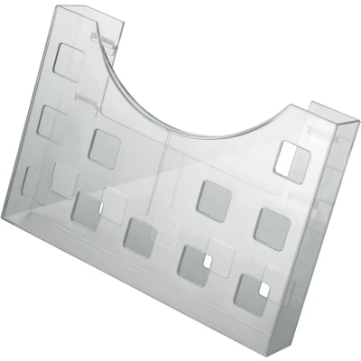 Afbeelding van Helit, Brochurehouder, DIN A5 liggend 2x A6 staand grijs transparant, voor wandmontage of tafelmontage (A5)