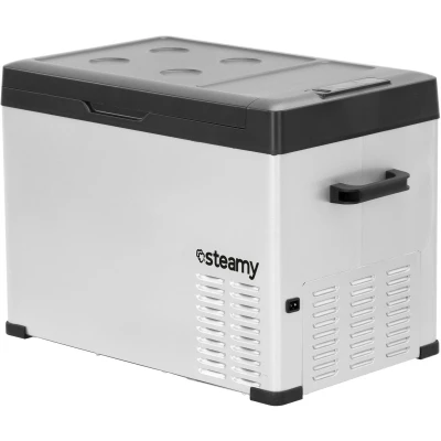 Afbeelding van Steamy E Single Zone Elektrische Compressor Koelbox 36 liter 12V en 230V voor auto camping Zilver