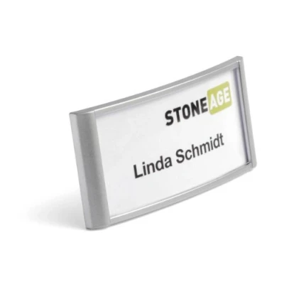Afbeelding van Badge Durable 8543 classic met combiklem 34x74mm zilvergrijs