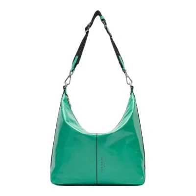 Afbeelding van LIEBESKIND BERLIN Leren Schoudertas Paris 4 Paper Touch Crinkle Hobo Bag Jade Groene