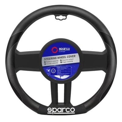 Afbeelding van SPARCO SPS113 Stuurhoes Zwart/Grijs PVC VOLKSWAGEN: Tiguan II, CITROËN: C3 RENAULT: Kadjar