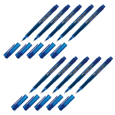 Afbeelding van Faber Castell 205065 Broadpen 1554 fineliner 0,8 mm, blauw, 10 stuks